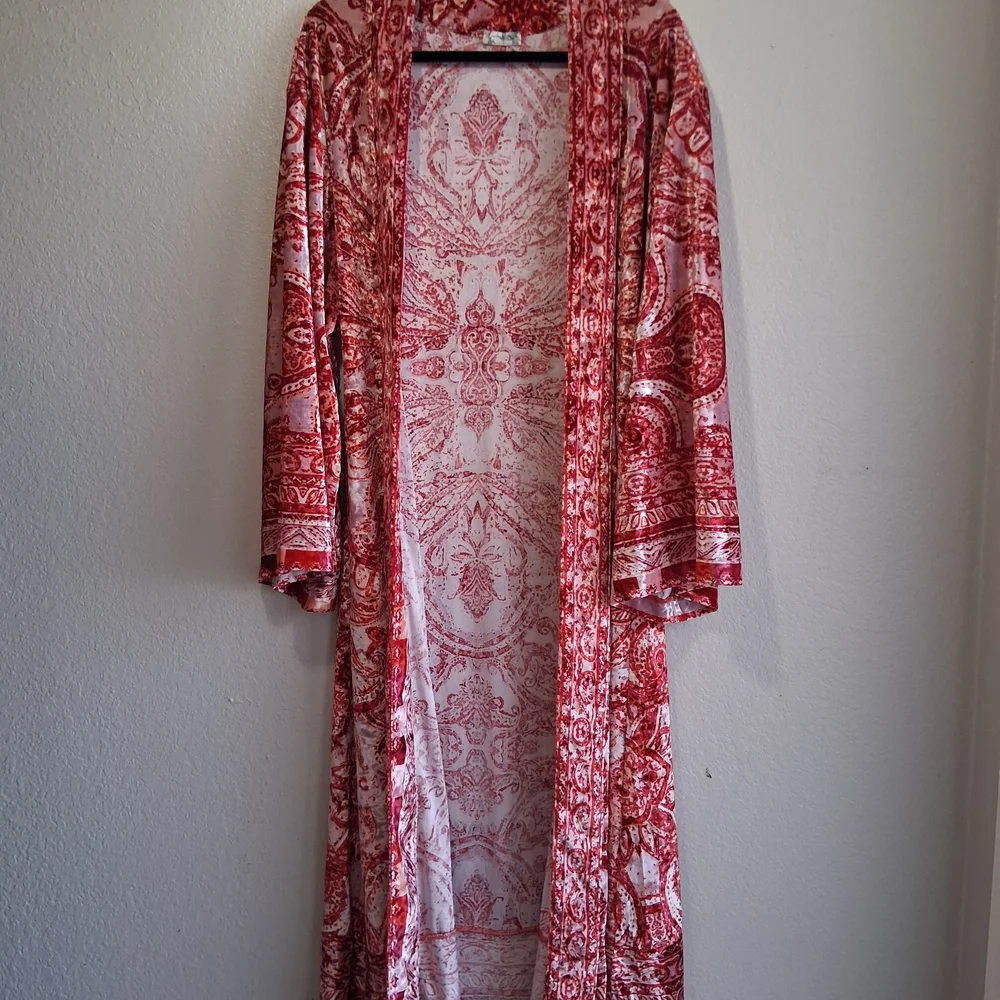 Free People Intimately "Enchanted" Romantic Crushed Velvet Robe Duster XS FP - Picture 8 of 16
